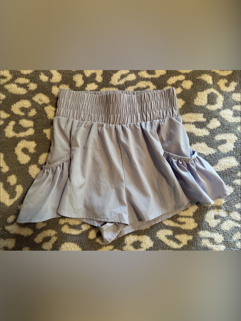 Women's Violet 💜 Athletic Flounce Shorts with Smocked Waist